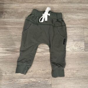 Little Bipsy Olive Green Joggers 6-12 months